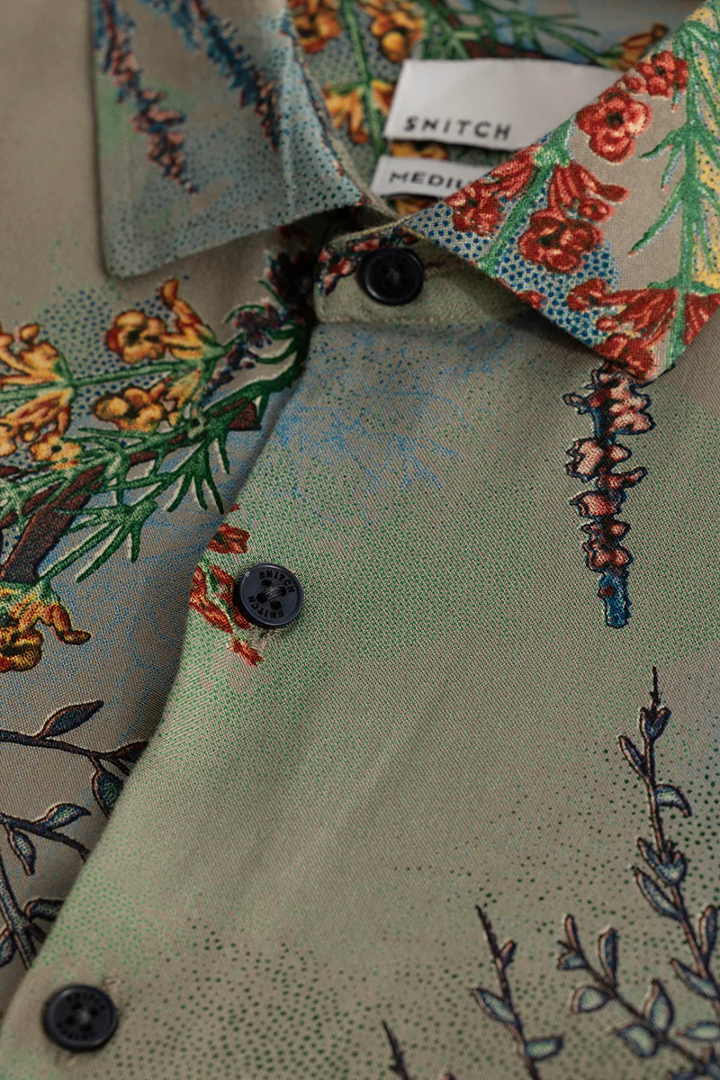 Home 228 Florabold Green Shirt