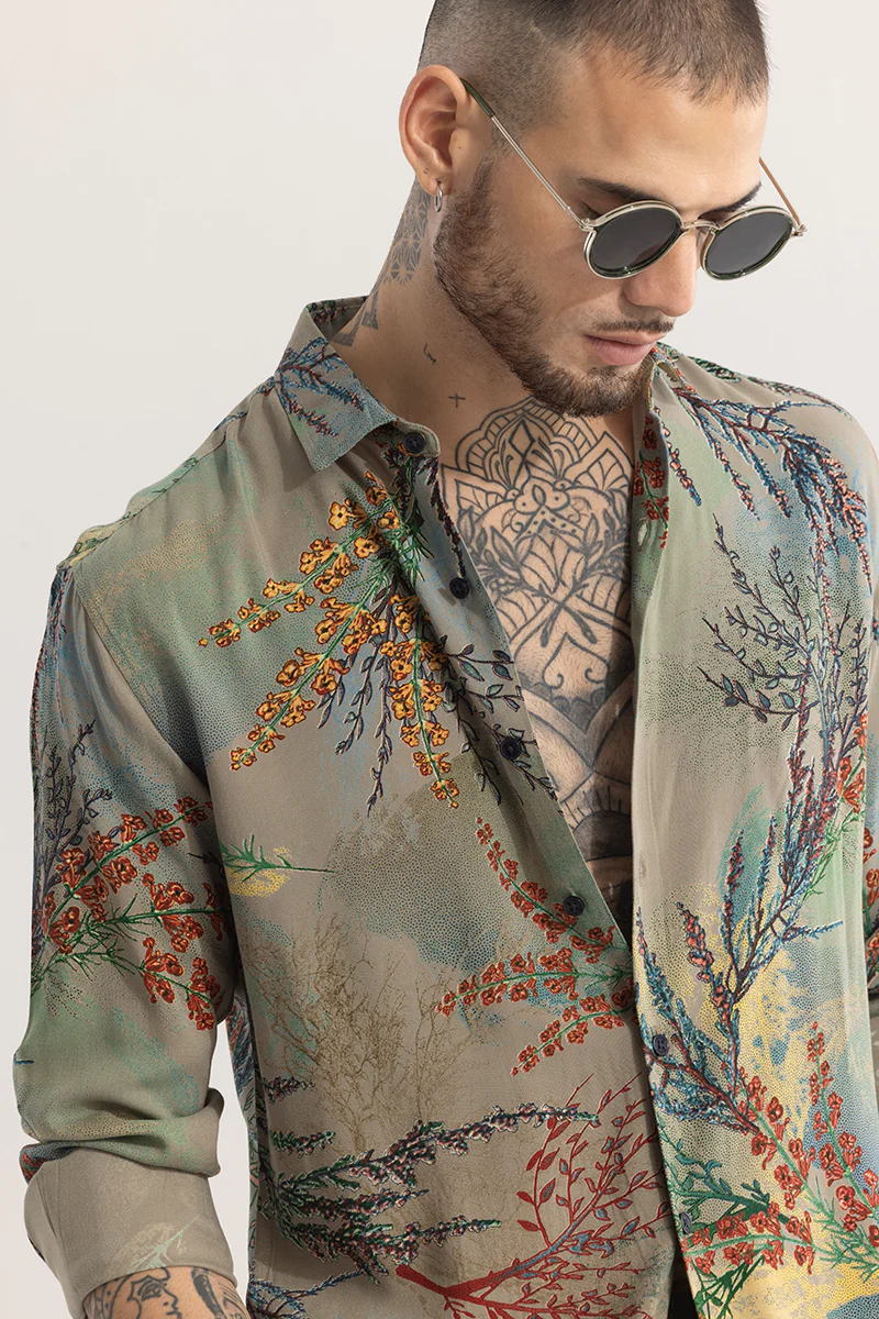 Home 229 Florabold Green Shirt
