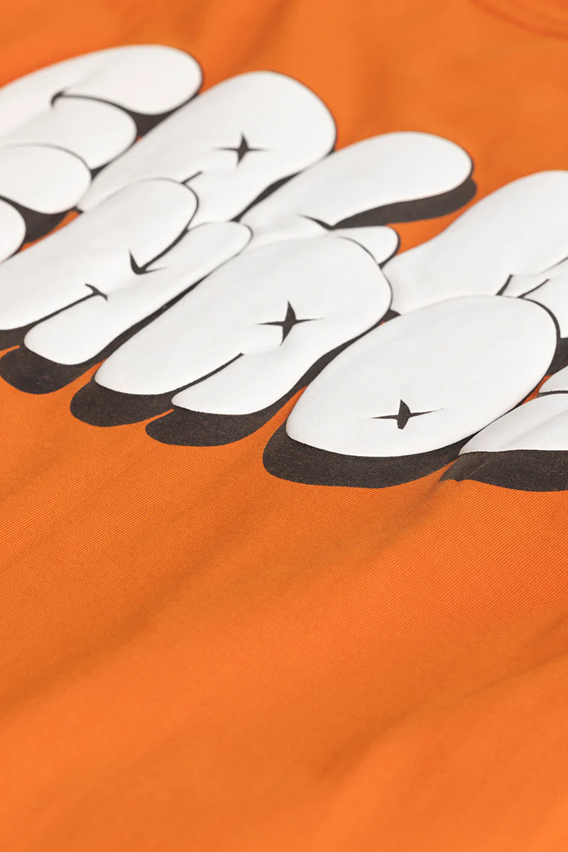 Home 210 Aura Orange Printed Oversized T-Shirt