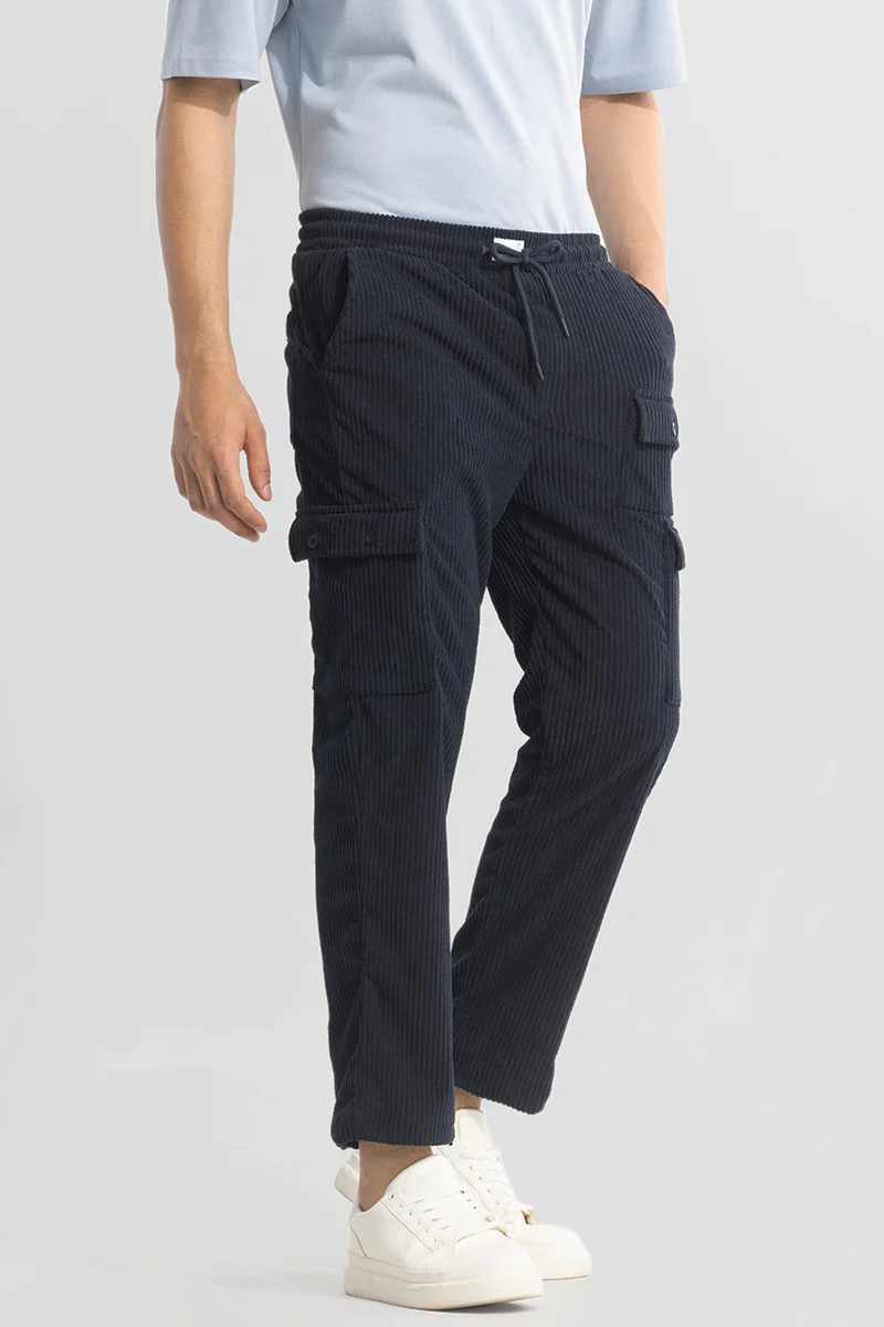 Home 206 Urban Cord Navy Corduroy Cargo Pant