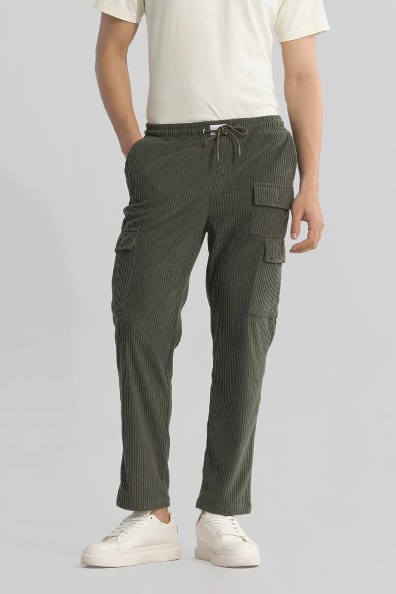 Home 203 Urban Cord Olive Corduroy Cargo Pant
