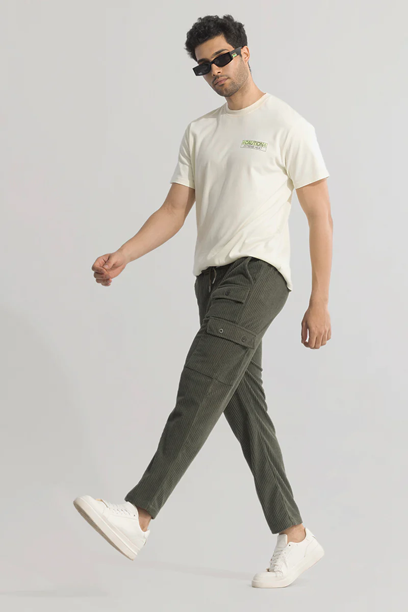 Home 205 Urban Cord Olive Corduroy Cargo Pant