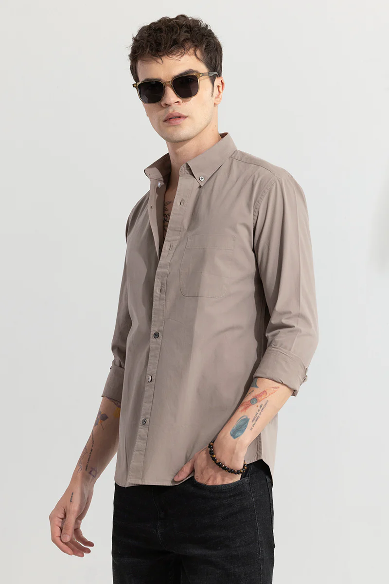 Home 197 Minimalist Elegance Brown Shirt