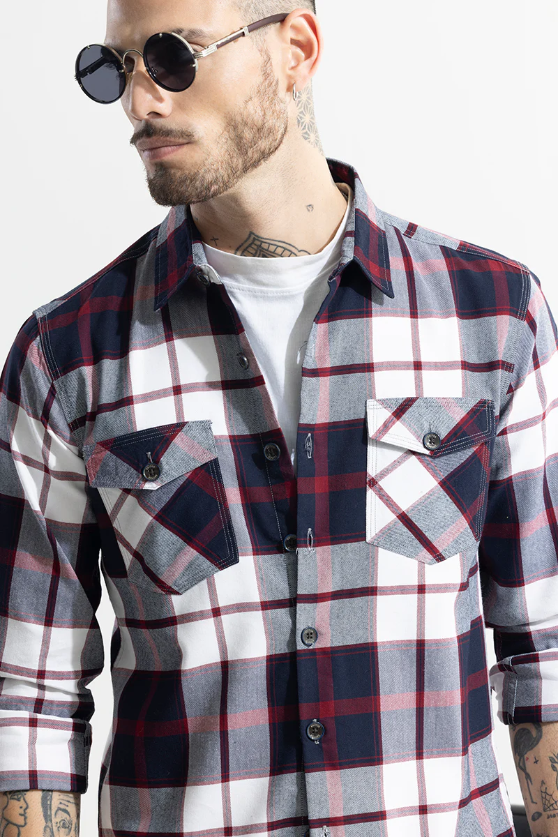 Grid Hatch Maroon Checks Shirt 5 Grid Hatch Maroon Checks Shirt