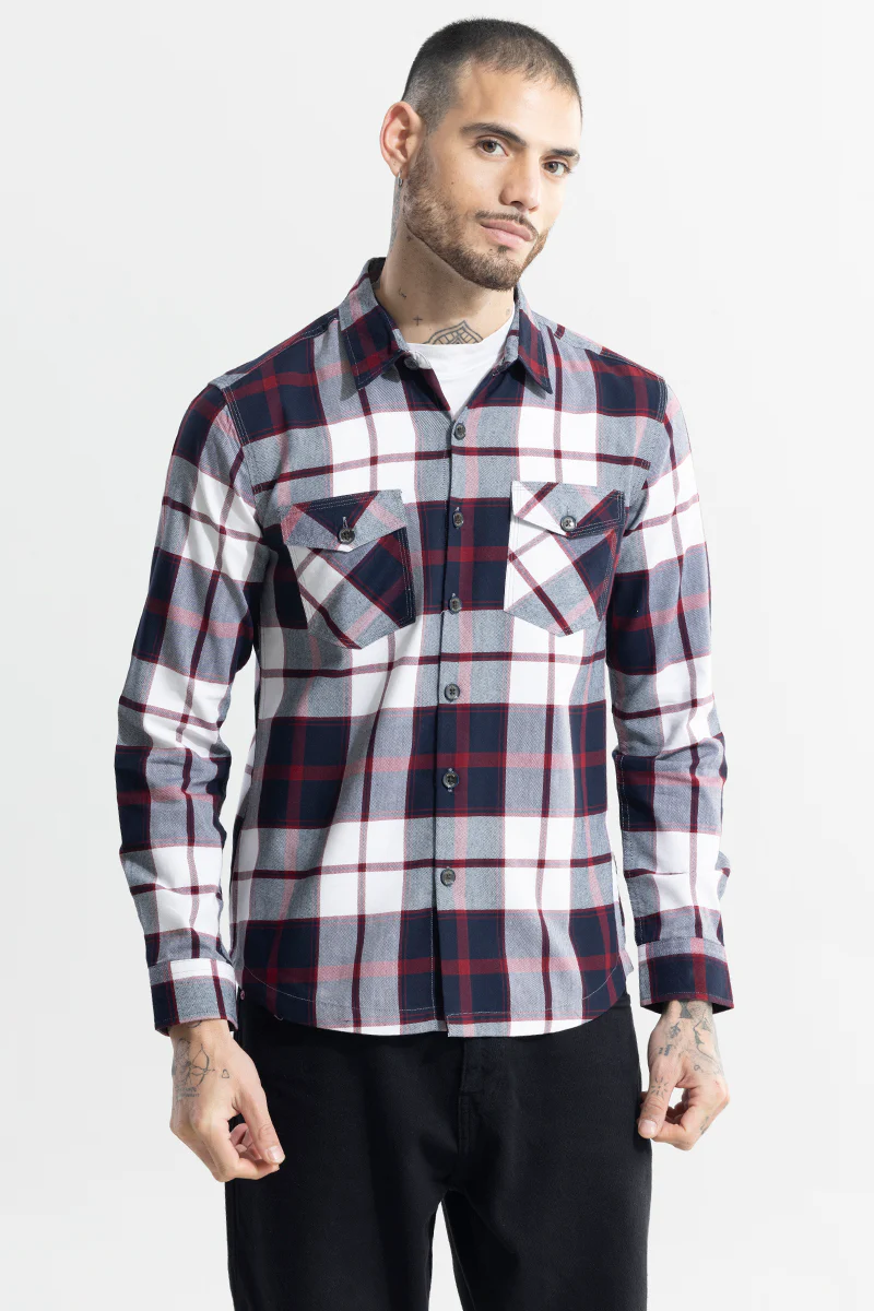 Grid Hatch Maroon Checks Shirt 6 Grid Hatch Maroon Checks Shirt
