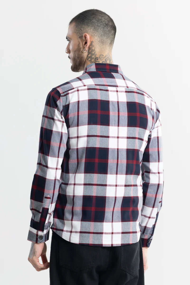 Grid Hatch Maroon Checks Shirt 7 Grid Hatch Maroon Checks Shirt