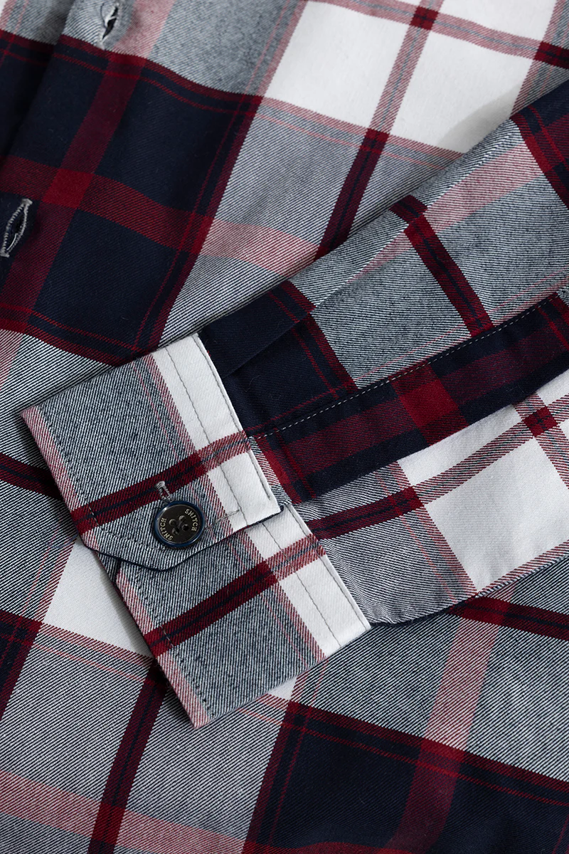 Grid Hatch Maroon Checks Shirt 8 Grid Hatch Maroon Checks Shirt