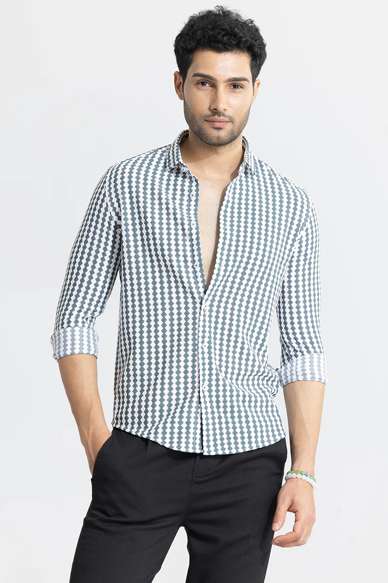 Home 185 Diamond Flow Green Shirt