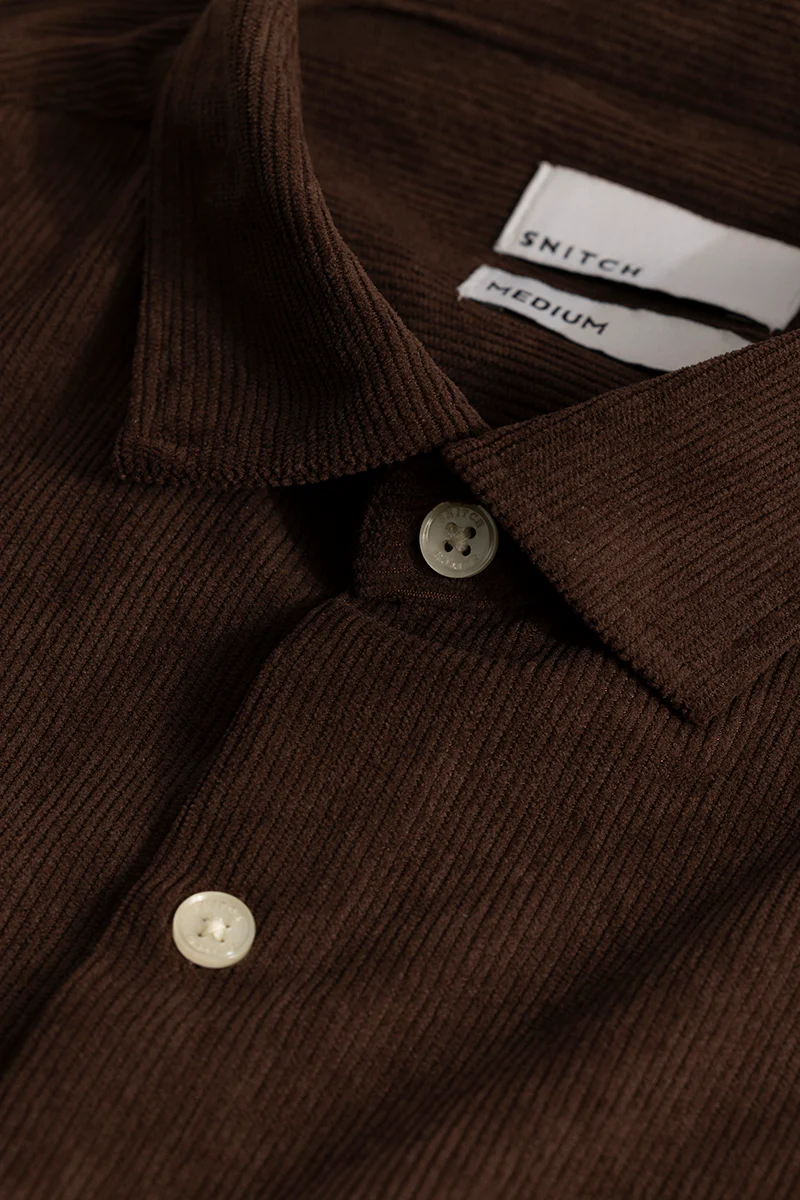 Home 174 FineCord Chocolate brown Corduroy Shirt