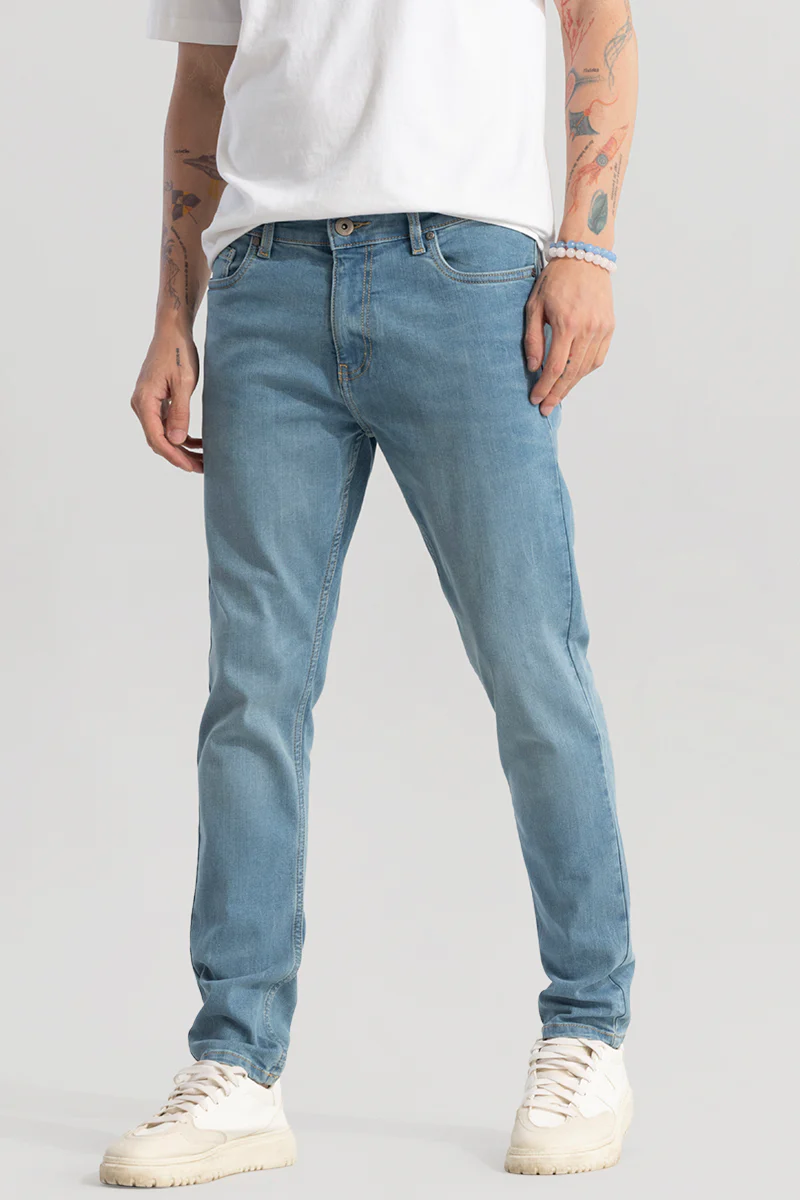 Home 167 Trex Powder Blue Slim Fit Jeans