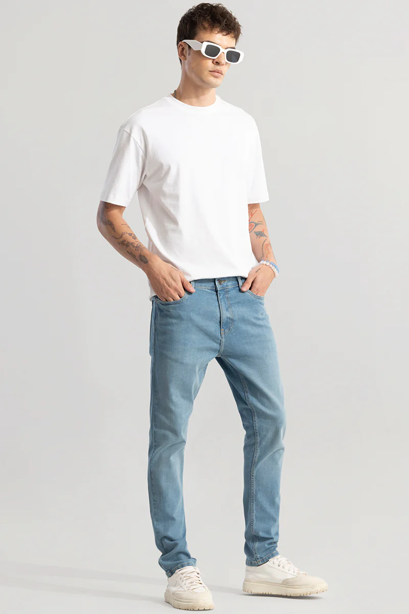 Home 169 Trex Powder Blue Slim Fit Jeans