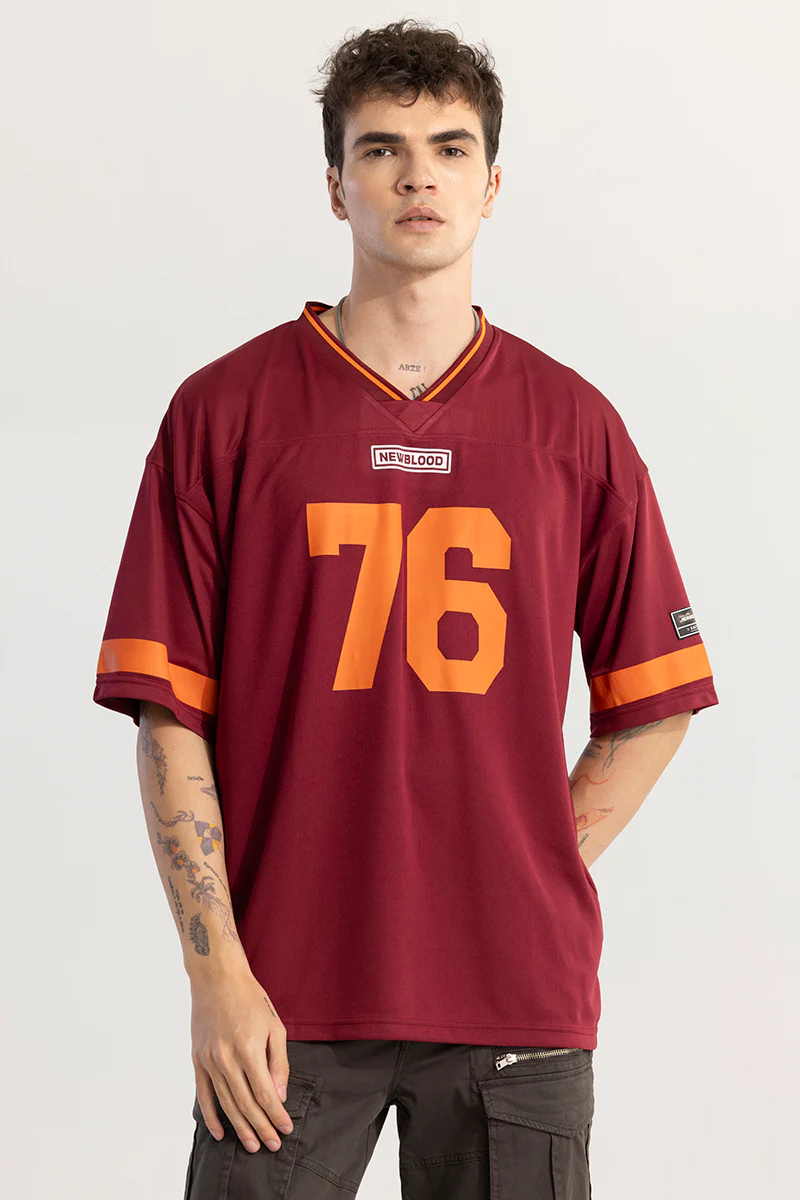 Home 164 NewBlood Maroon Oversized T-Shirt