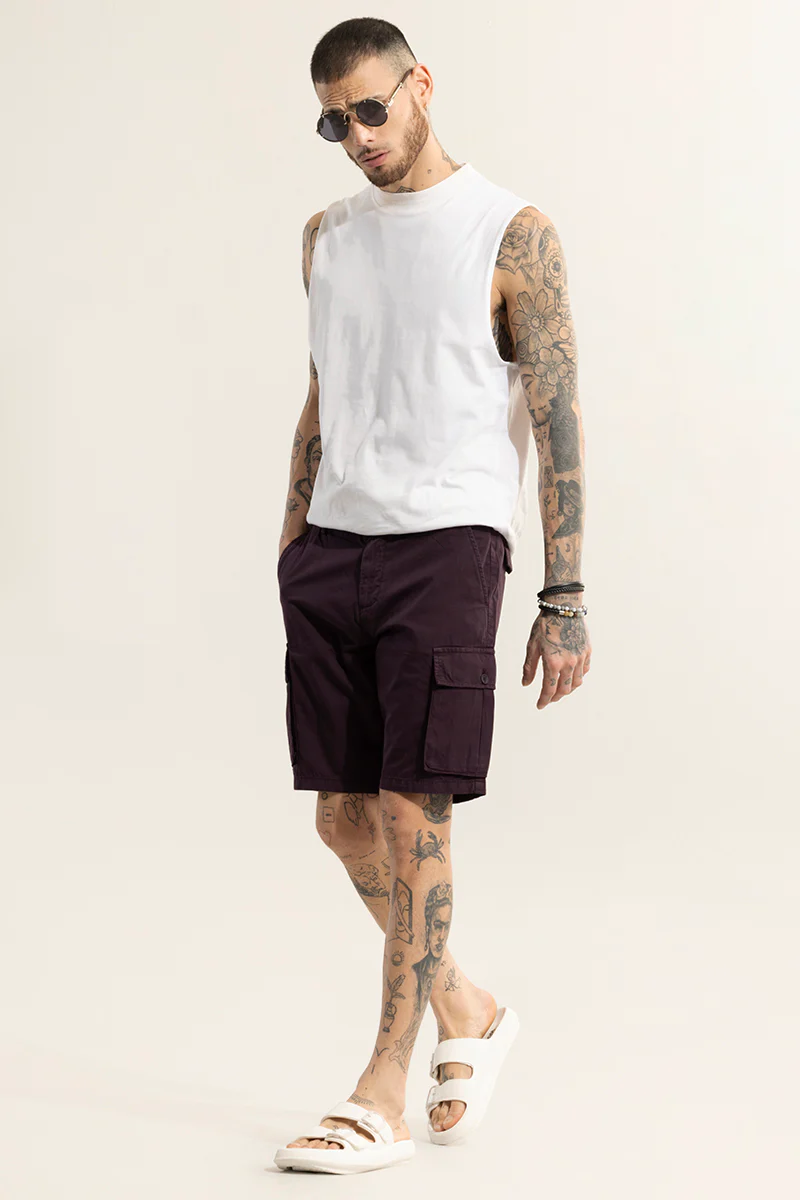 Home 163 Rampage Burgundy Cargo Shorts