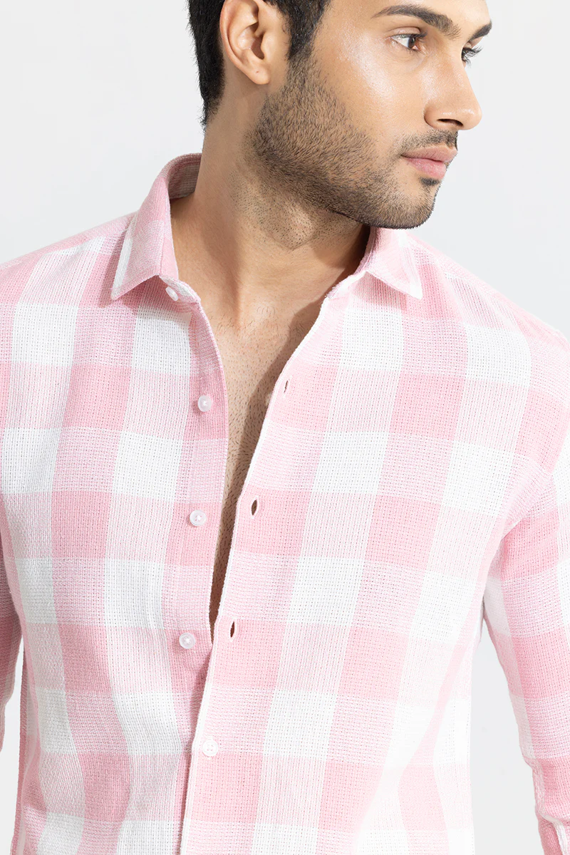 Home 160 Box Checks Pink Shirt