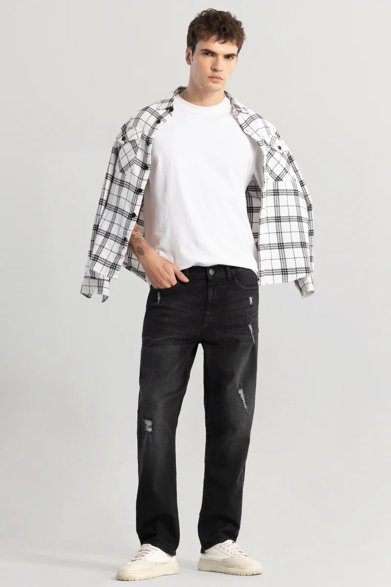 Home 156 Swankie Washed Black Comfort Fit Jeans