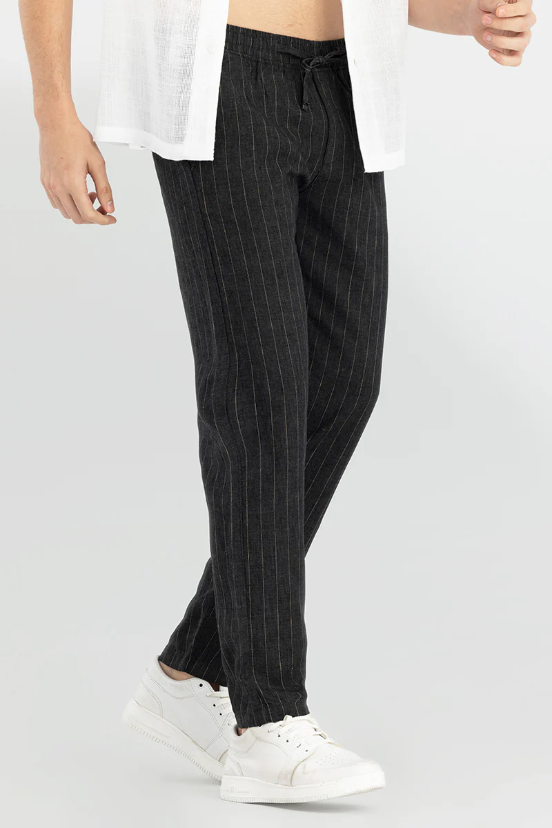 Home 145 Aurabreeze Black Linen Pant