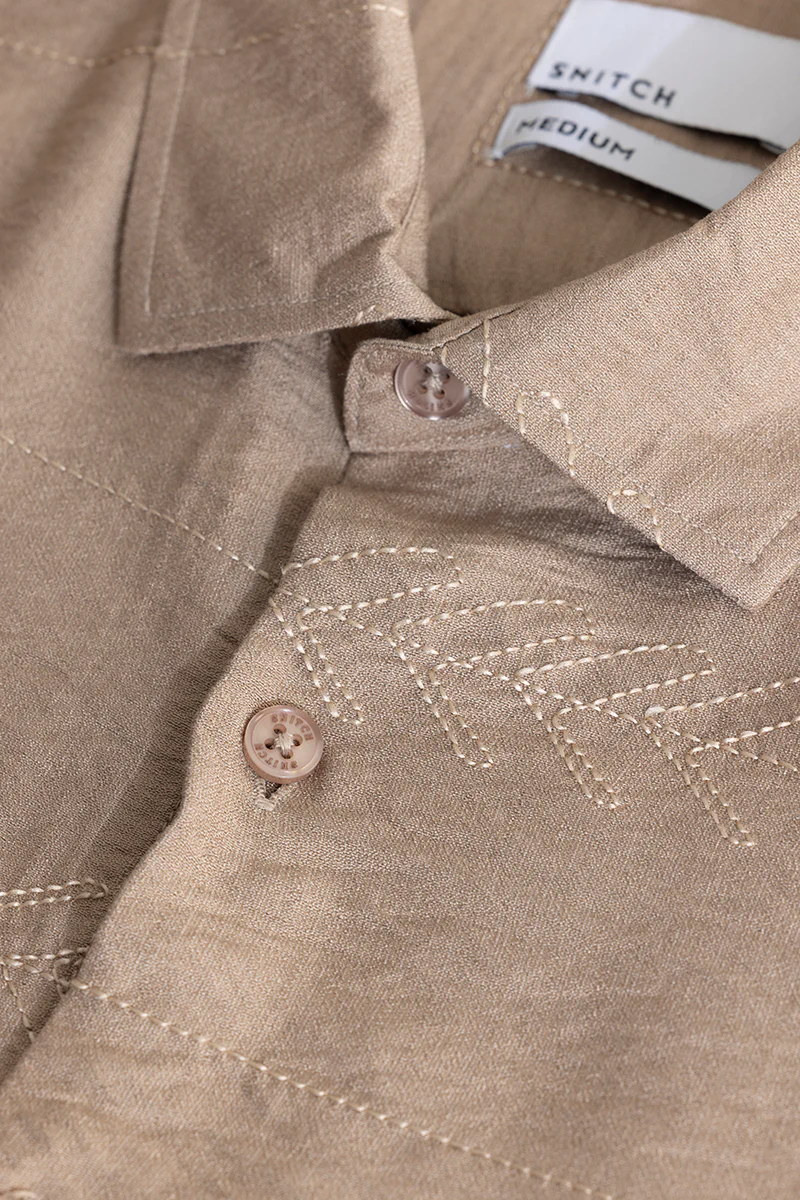 Home 129 Custom Crafted Beige Shirt