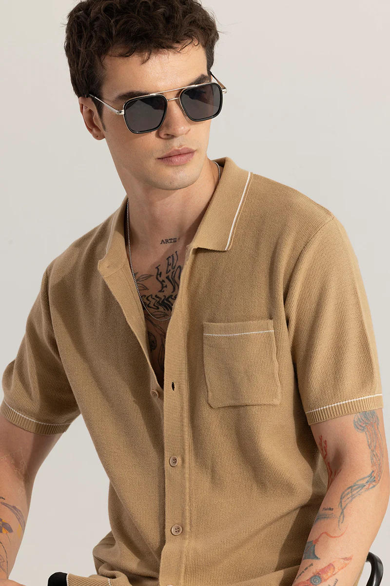 Home 121 KnitEase Brown Shirt