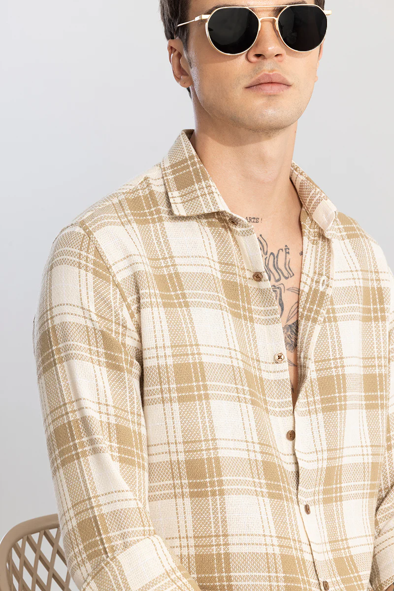 Tartan Tango Beige Checks Shirt 6 Tartan Tango Beige Checks Shirt