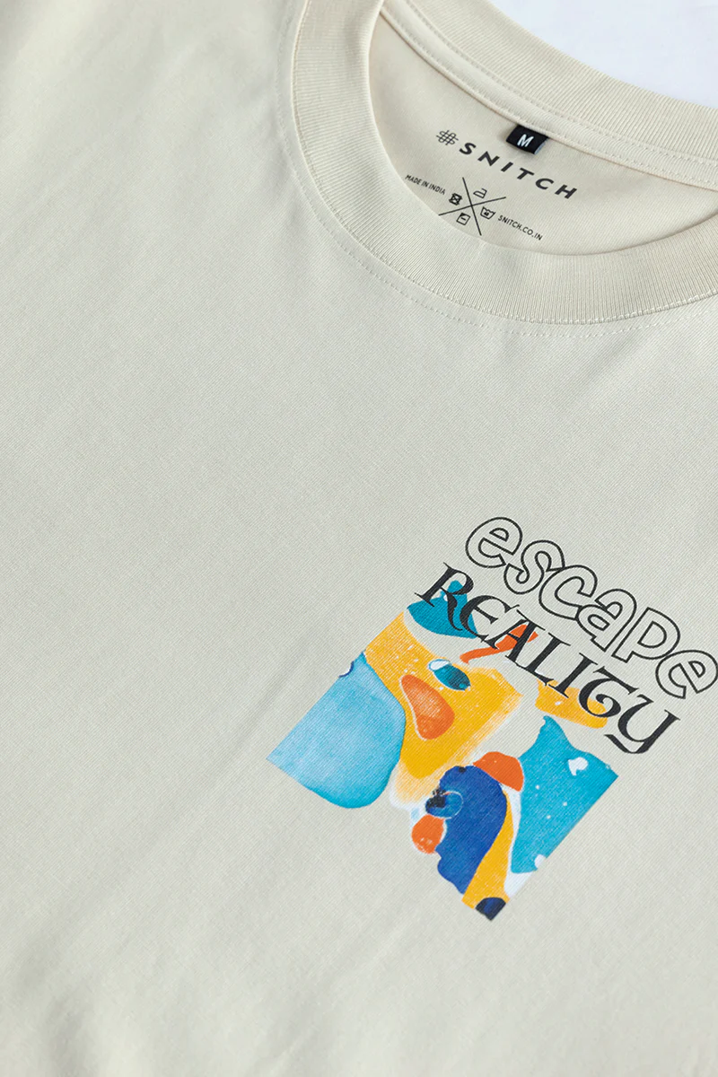 Home 115 Escape Reality Cream Oversized T-Shirt