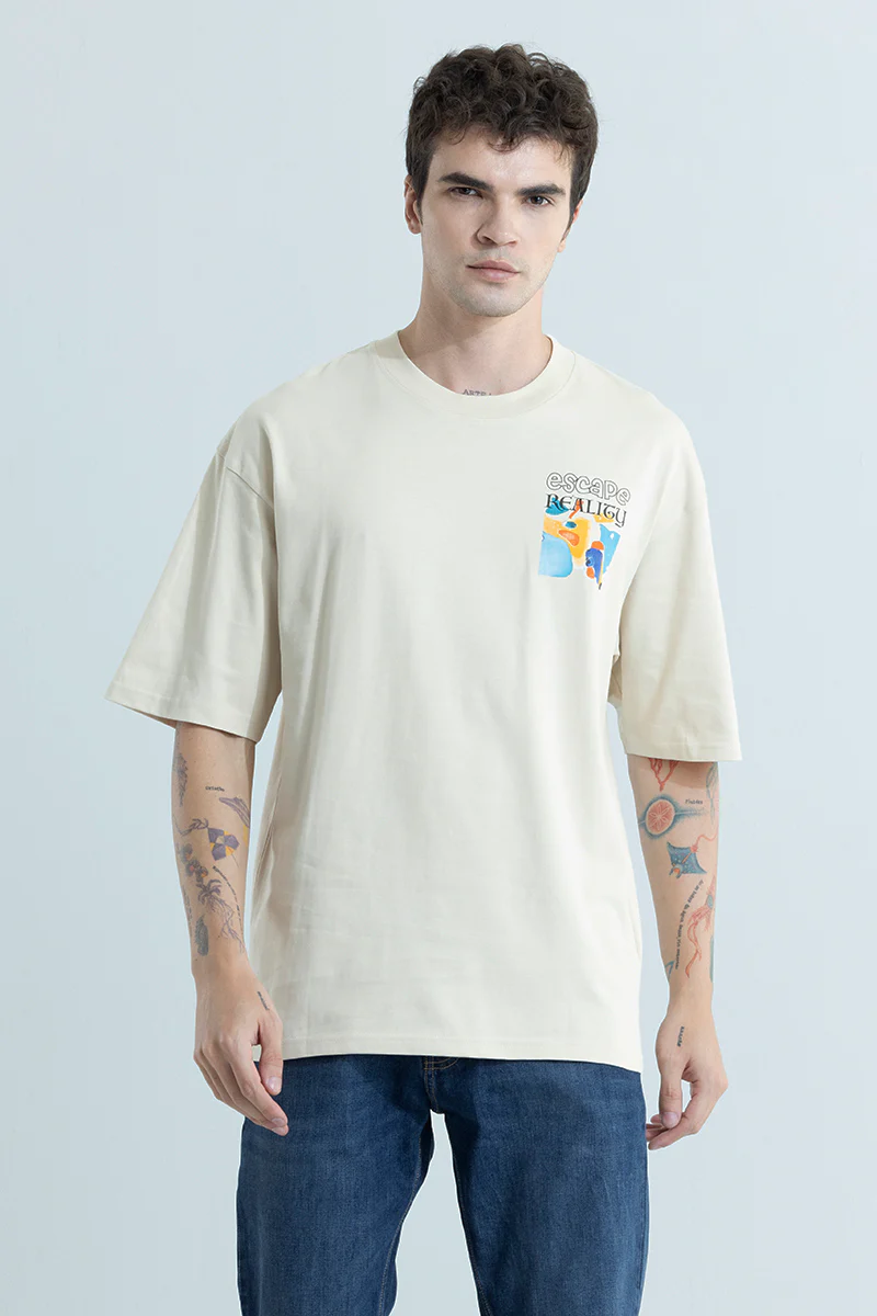 Escape Reality Cream Oversized T-Shirt 6 Escape Reality Cream Oversized T-Shirt