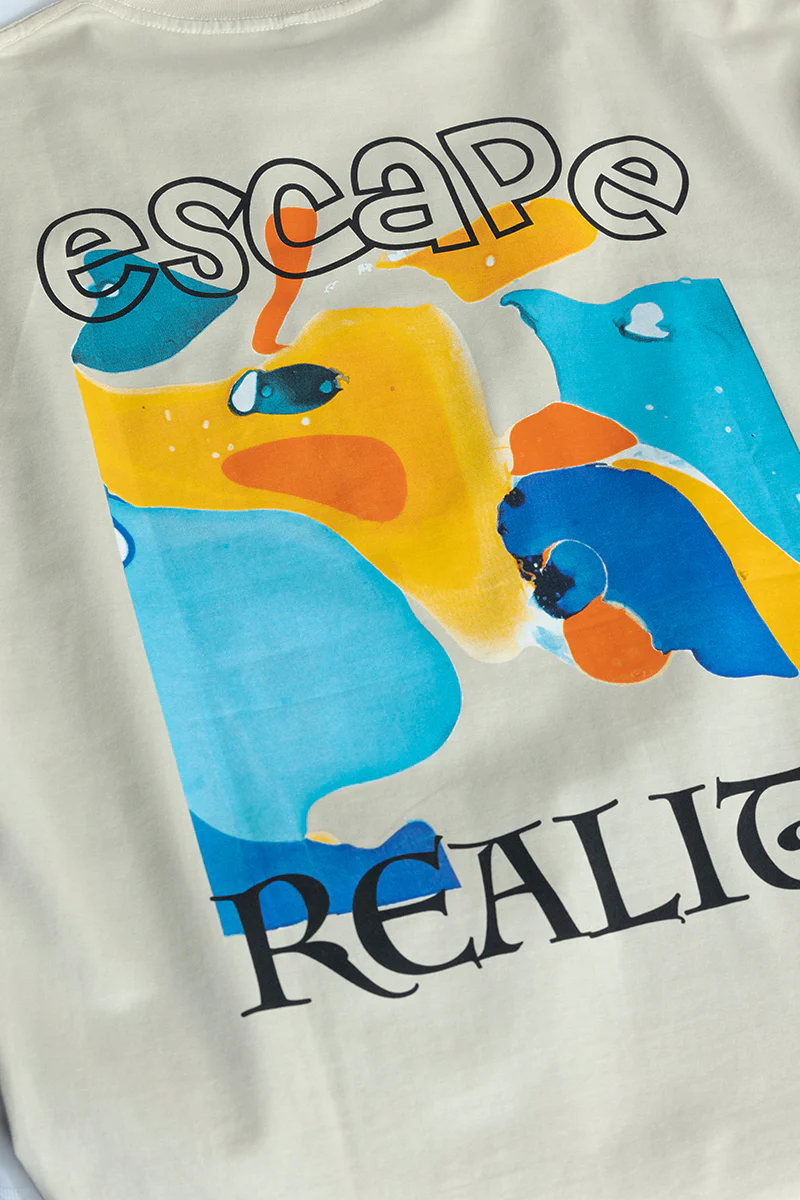Escape Reality Cream Oversized T-Shirt 9 Escape Reality Cream Oversized T-Shirt