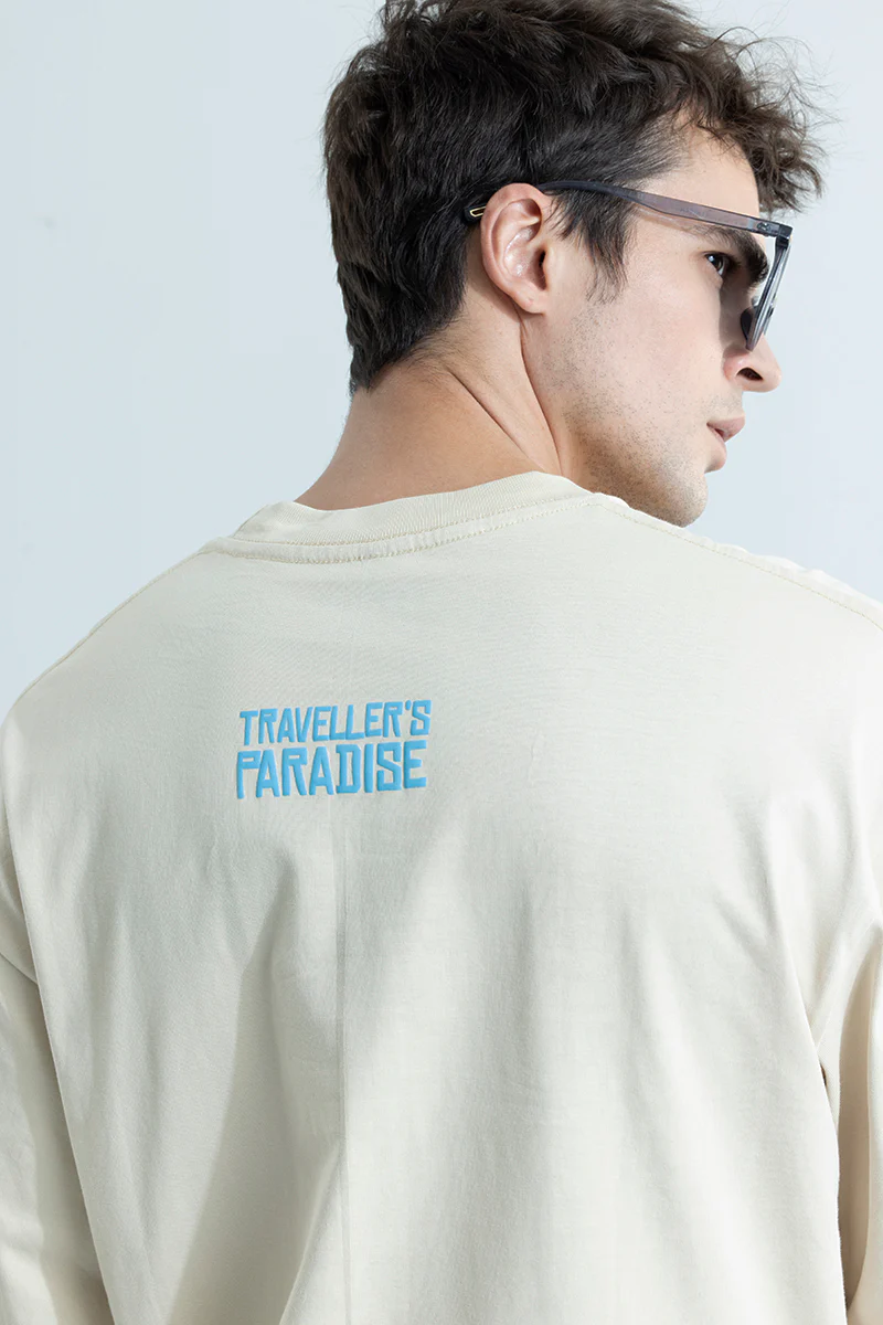 Travellers Paradise White Oversized T-shirt 4 Travellers Paradise White Oversized T-shirt