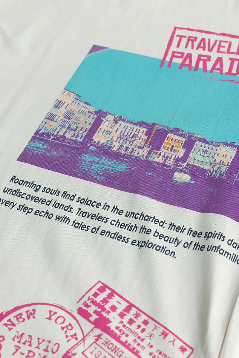 Travellers Paradise White Oversized T-shirt 7 Travellers Paradise White Oversized T-shirt
