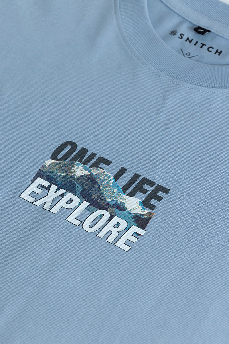 Home 108 One Life Explore Blue Oversized T-Shirt