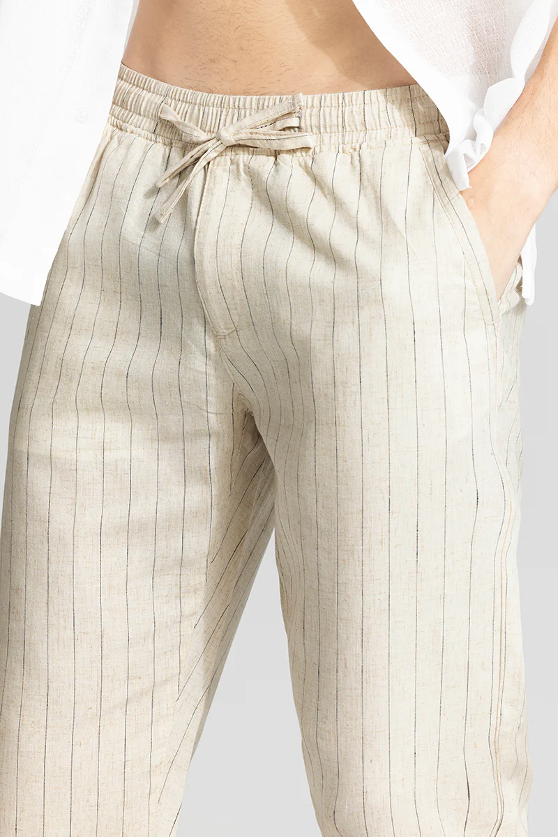 Home 106 Aurabreeze Off-White Linen Pant