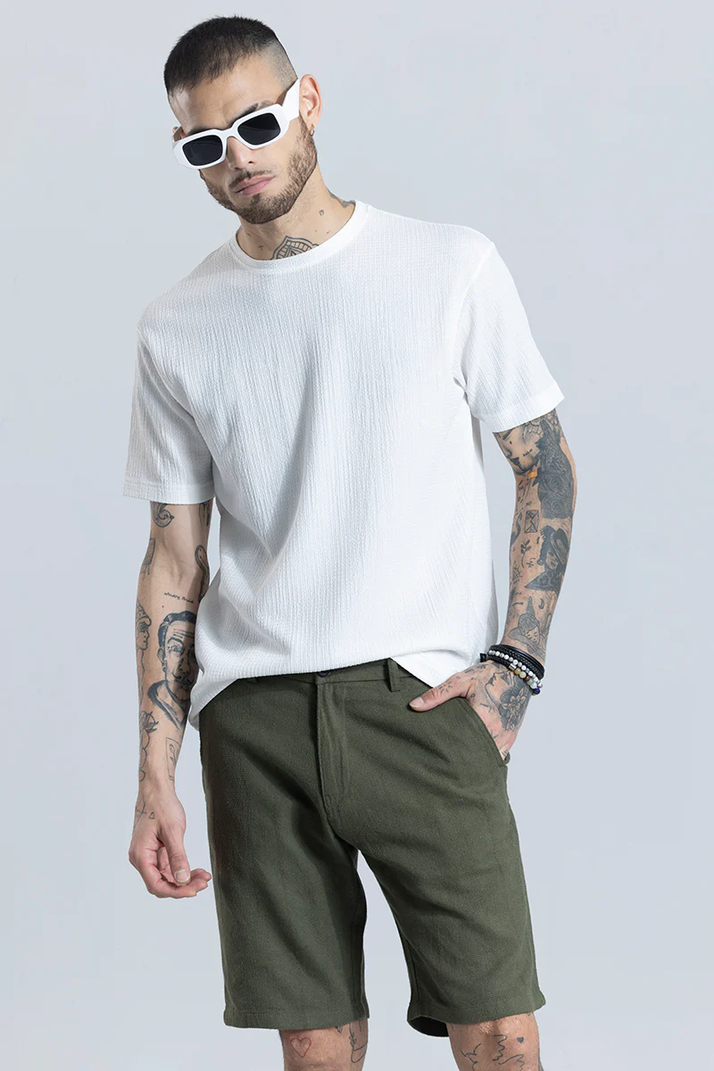 Home 101 Tactile White Textured T-Shirt