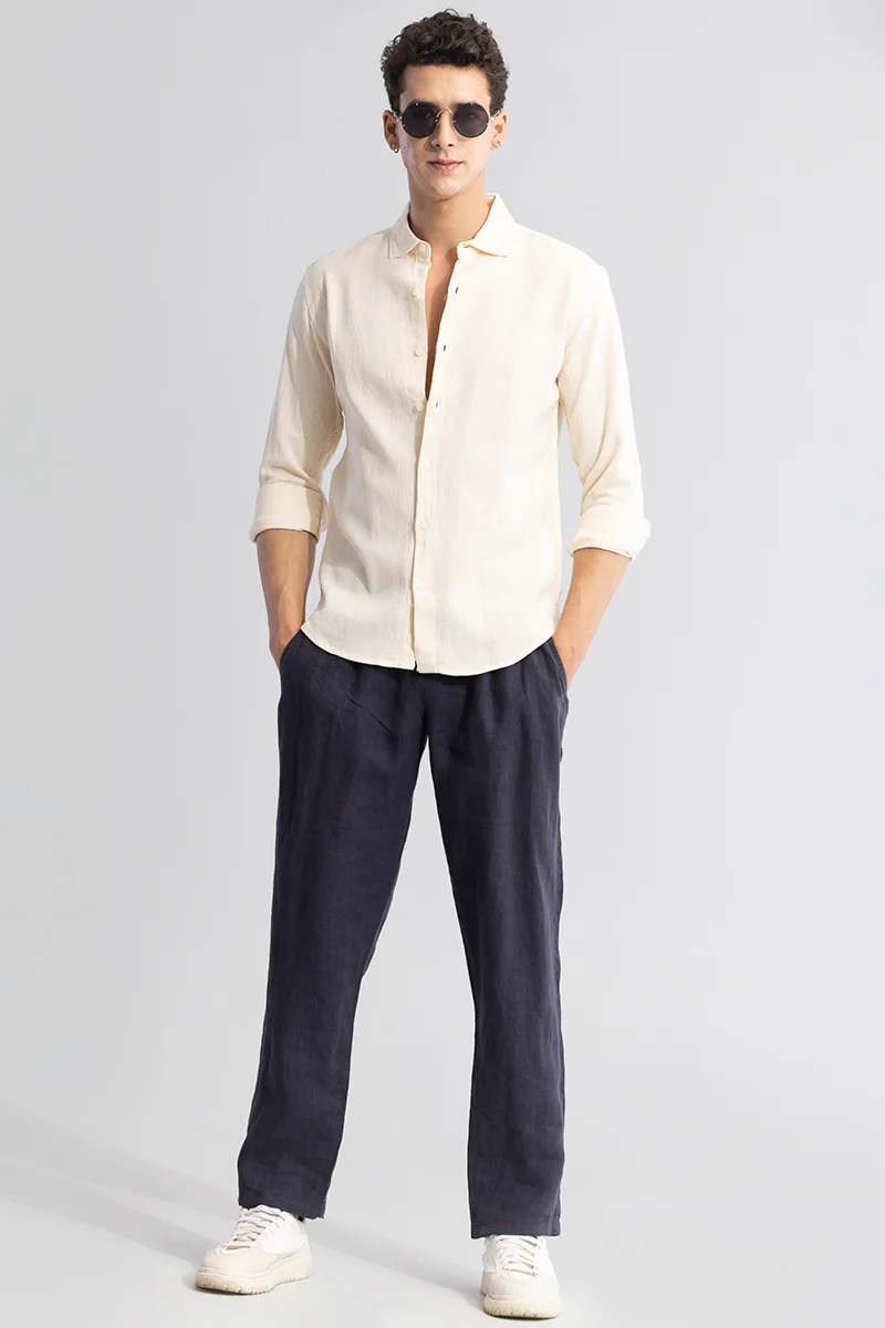 Home 97 Cosmic Crush Cream Self Stripe Shirt