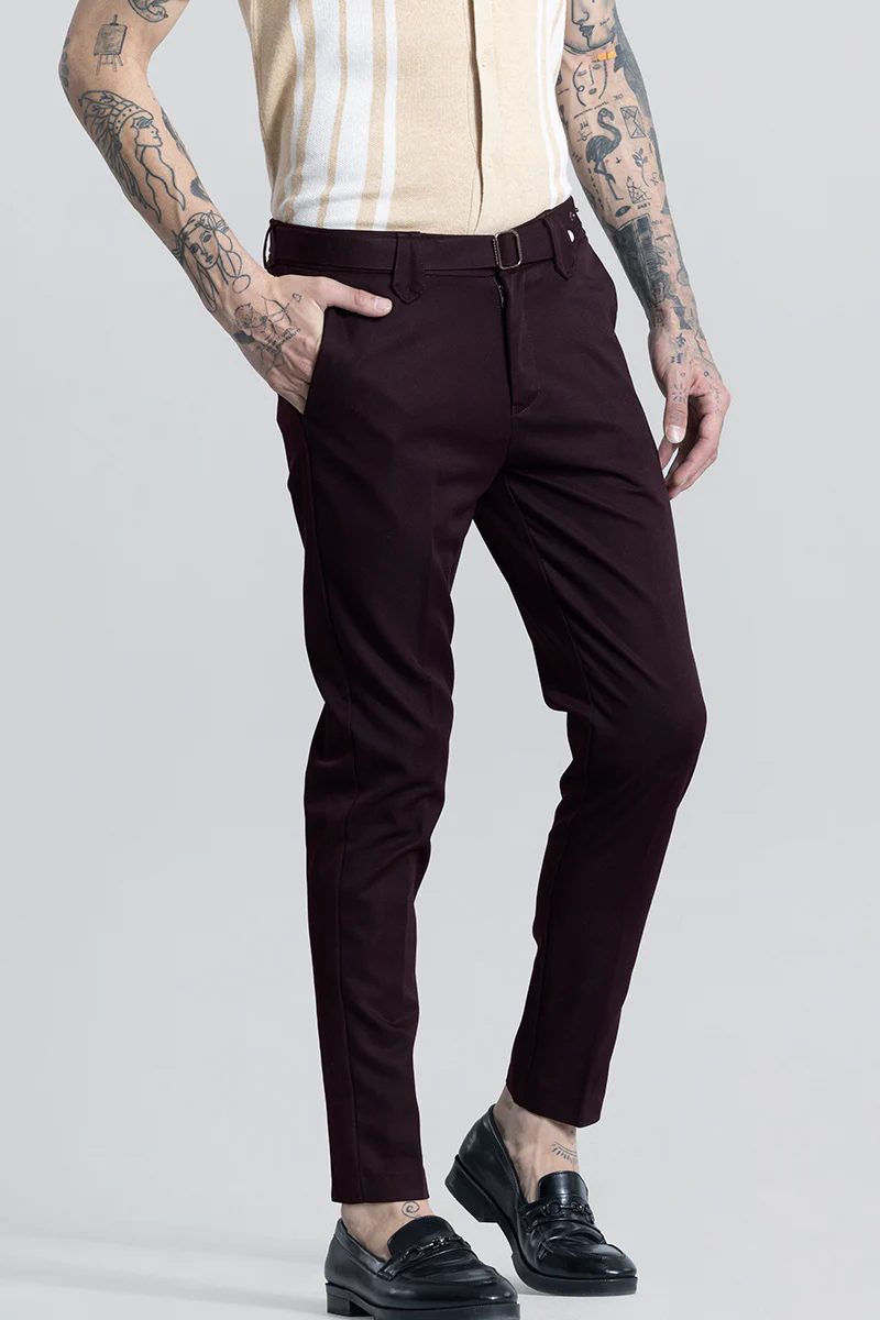 Home 92 Flex Fit Burgundy Formal Trouser