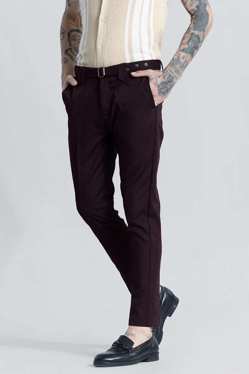 Home 94 Flex Fit Burgundy Formal Trouser