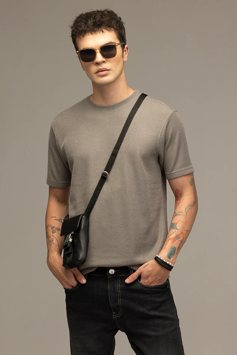 Home 83 Waffle Weave Grey T-Shirt