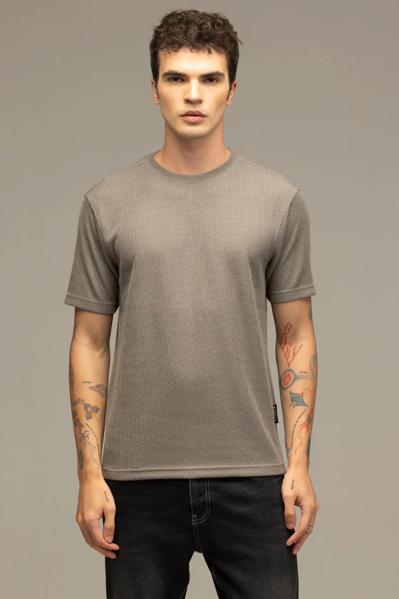 Waffle Weave Grey T-Shirt 5 Waffle Weave Grey T-Shirt