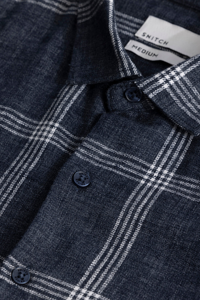 Home 81 Quadrad Check Navy Shirt