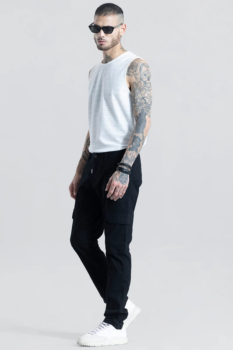 City Breeze Black Linen Cargo Pant 4 City Breeze Black Linen Cargo Pant