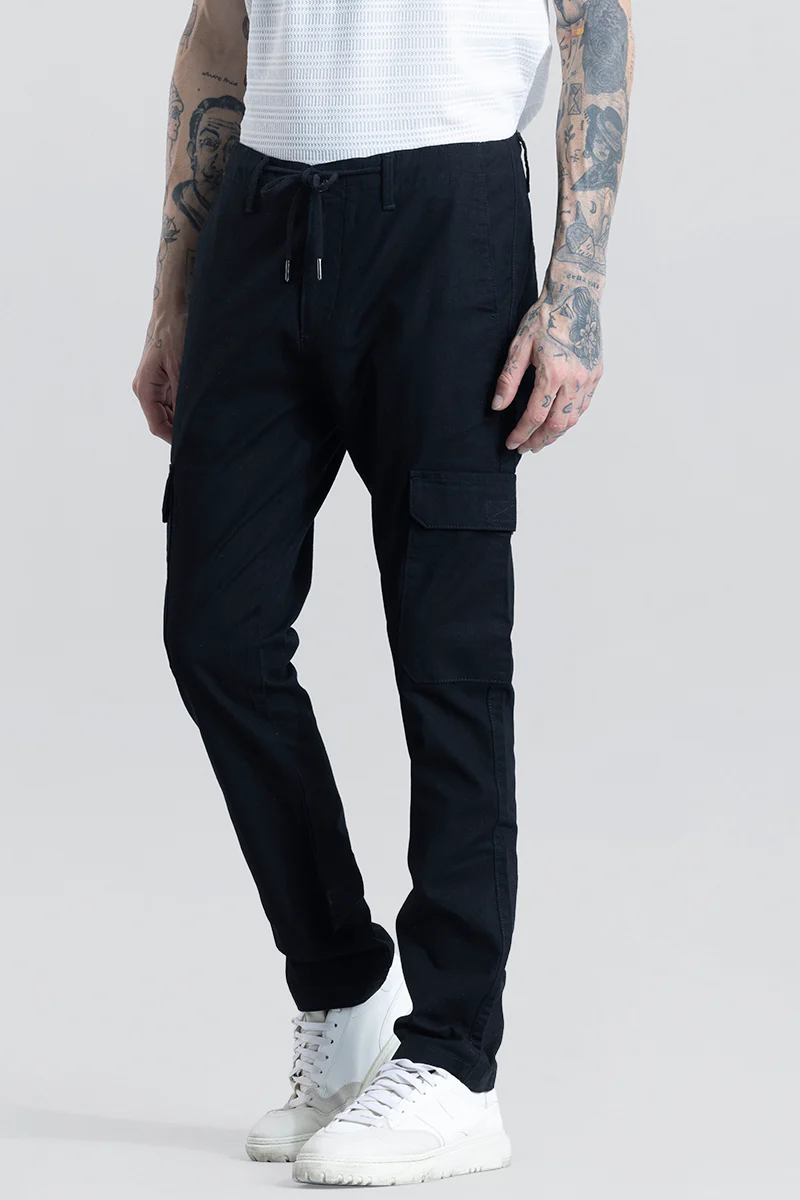 City Breeze Black Linen Cargo Pant 5 City Breeze Black Linen Cargo Pant