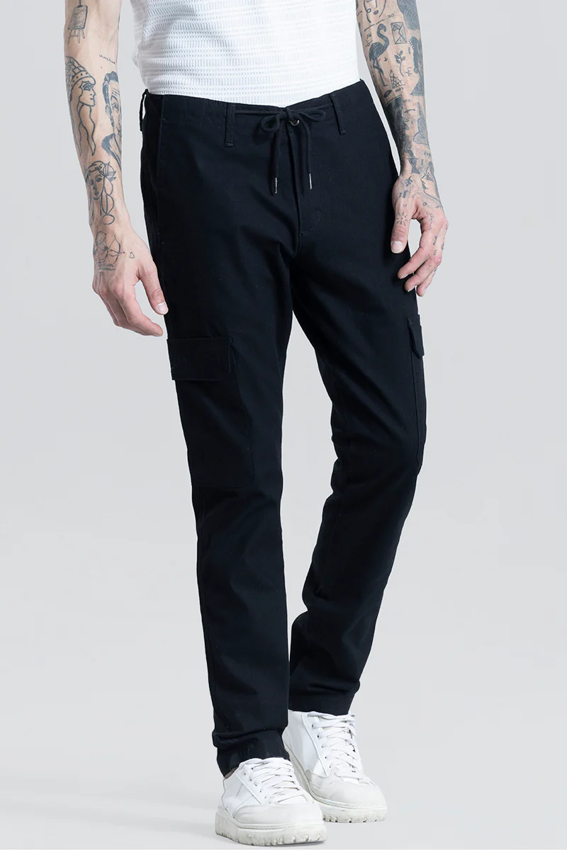 City Breeze Black Linen Cargo Pant 6 City Breeze Black Linen Cargo Pant