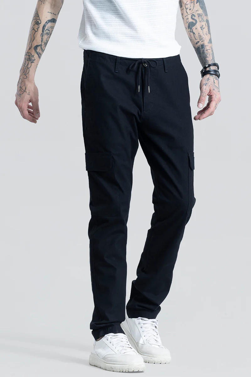 City Breeze Black Linen Cargo Pant 7 City Breeze Black Linen Cargo Pant