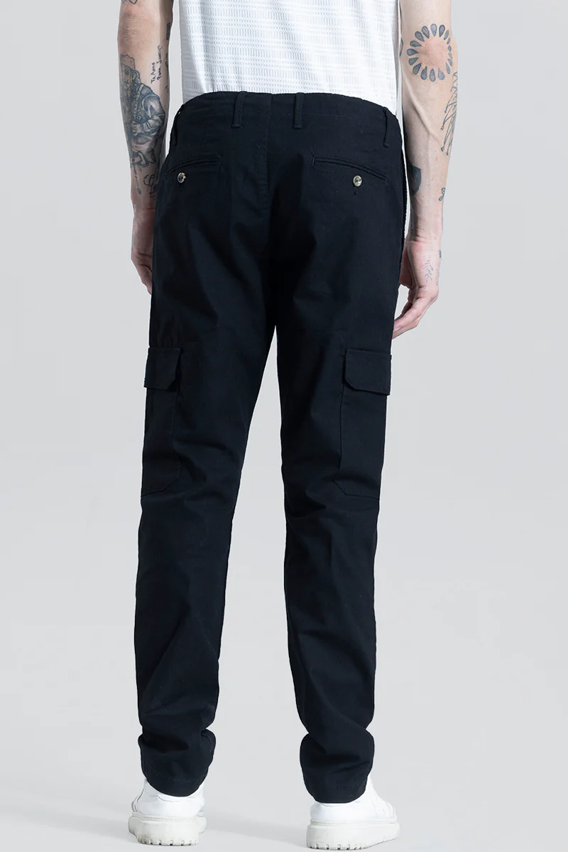 City Breeze Black Linen Cargo Pant 8 City Breeze Black Linen Cargo Pant