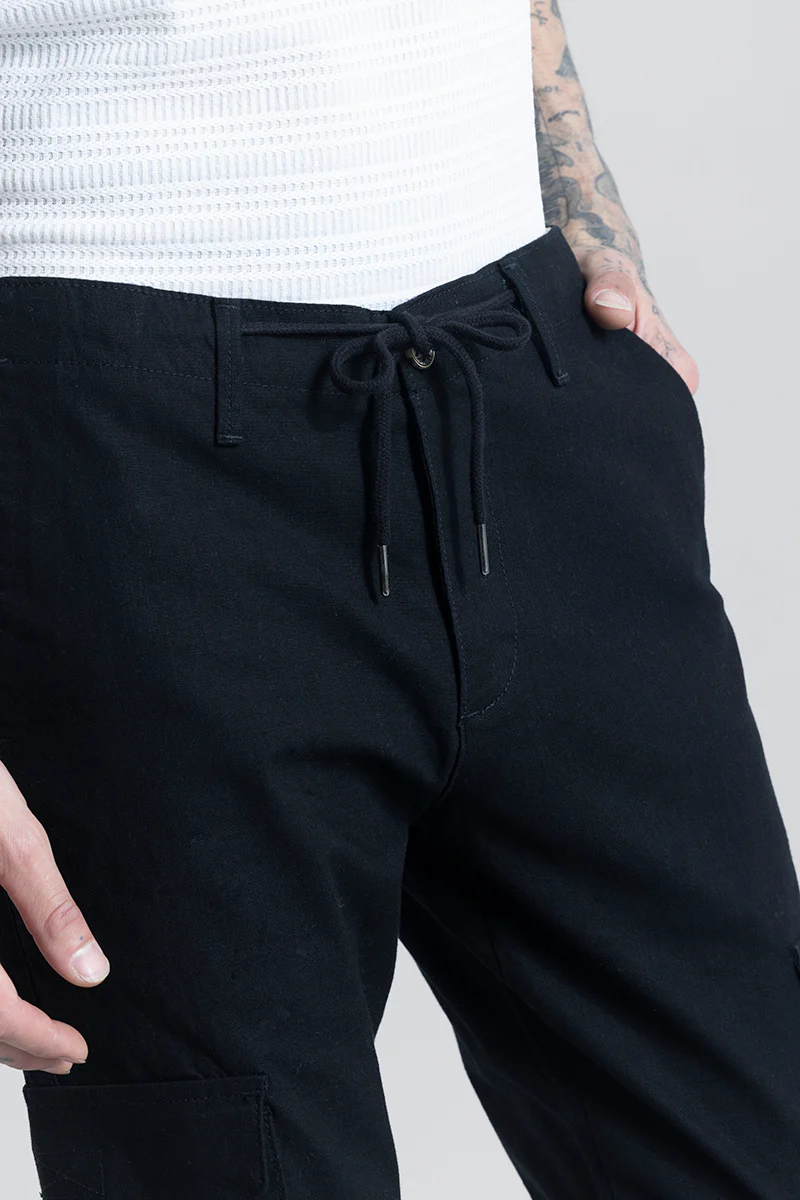 City Breeze Black Linen Cargo Pant 9 City Breeze Black Linen Cargo Pant