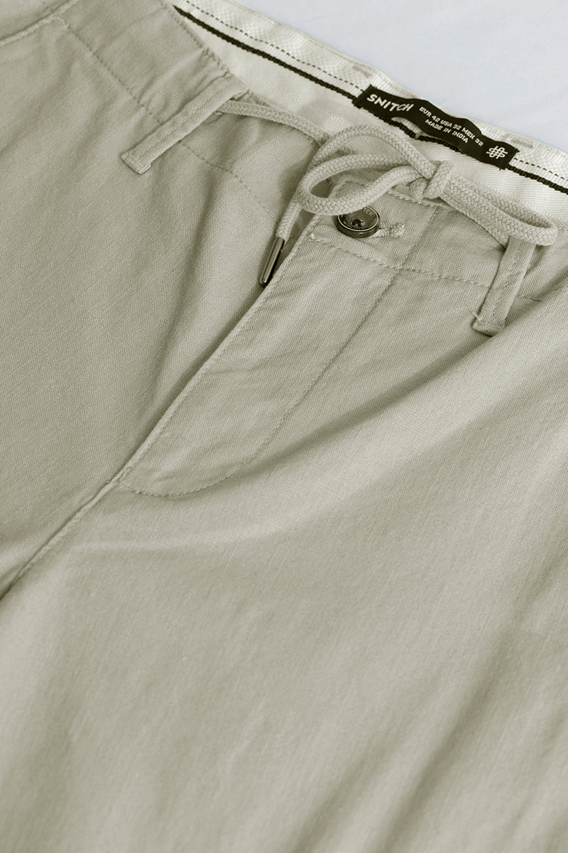 Home 69 City Breeze Cream Linen Cargo Pant