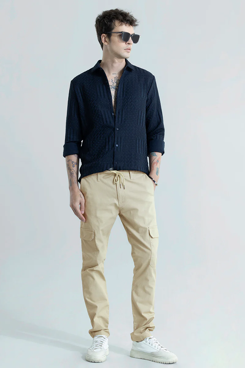 Home 70 City Breeze Cream Linen Cargo Pant