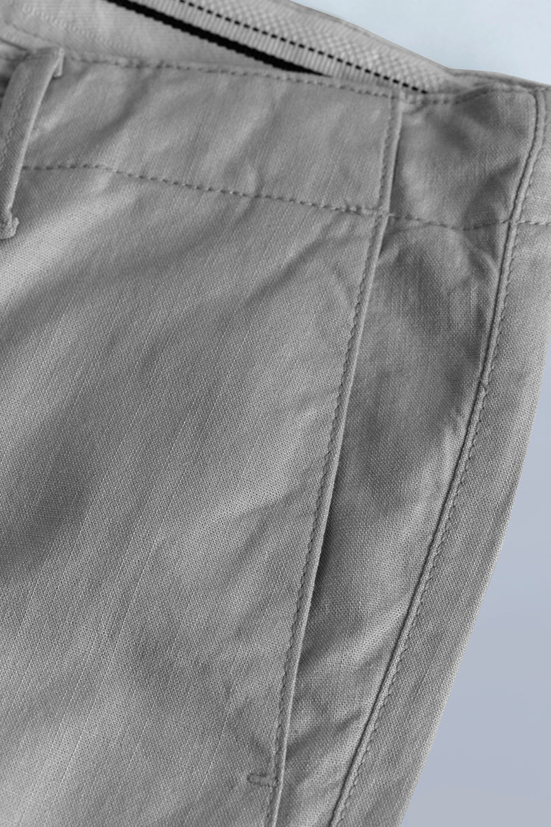City Breeze Grey Linen Cargo Pant 10 City Breeze Grey Linen Cargo Pant