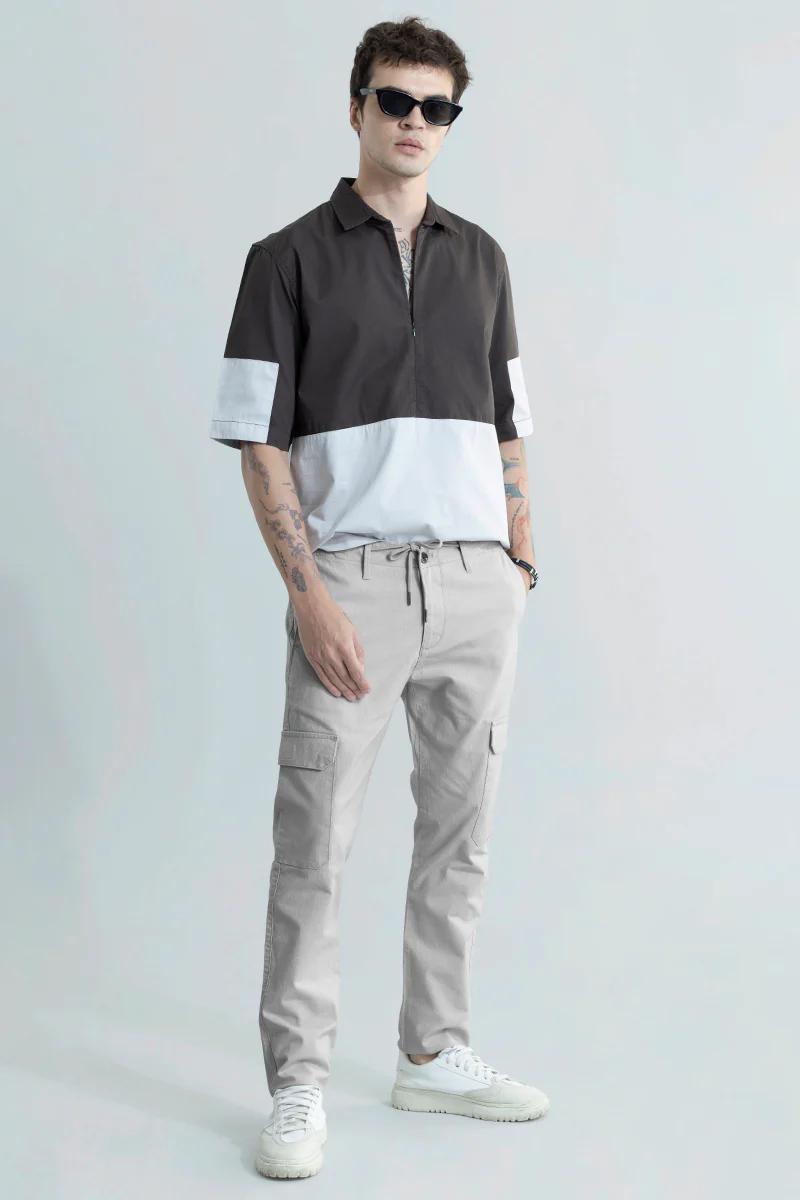 Home 67 City Breeze Grey Linen Cargo Pant
