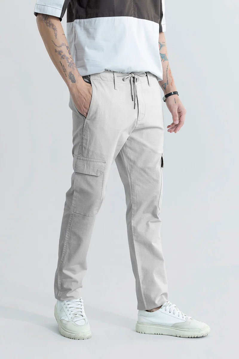 City Breeze Grey Linen Cargo Pant 4 City Breeze Grey Linen Cargo Pant