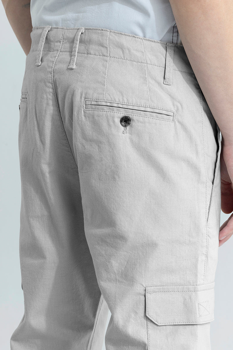 City Breeze Grey Linen Cargo Pant 8 City Breeze Grey Linen Cargo Pant