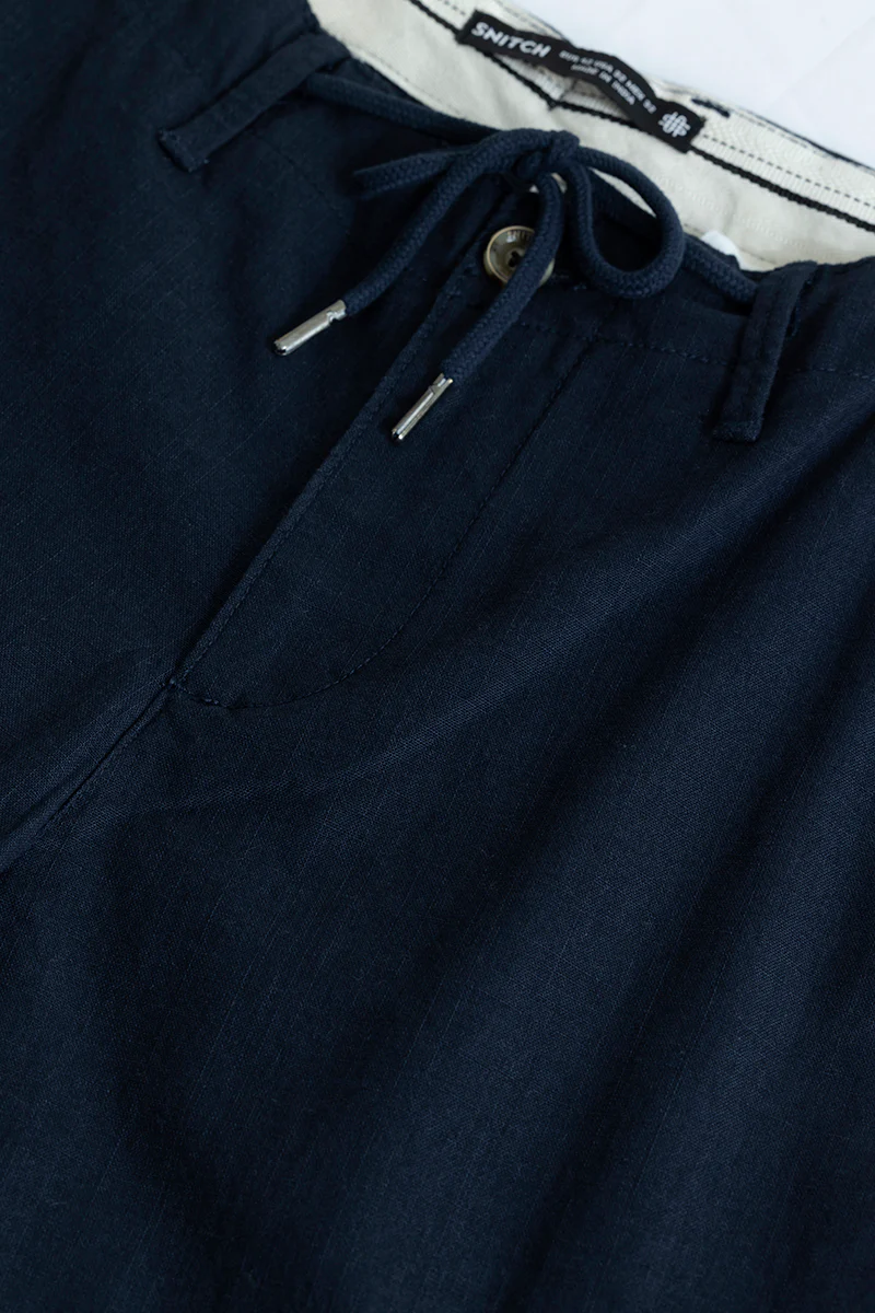 Home 63 City Breeze Navy Linen Cargo Pant